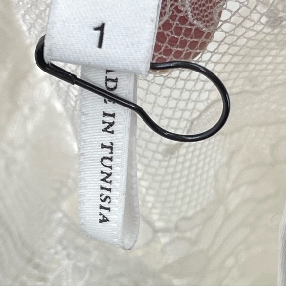 Sandro Paris Mirtylles White Floral Lace Viscose Satin Blouse Size Small - Picture 13 of 16